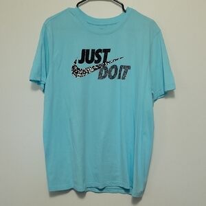 Nike Aqua Just Do It Tee Speckled Size Large Mens